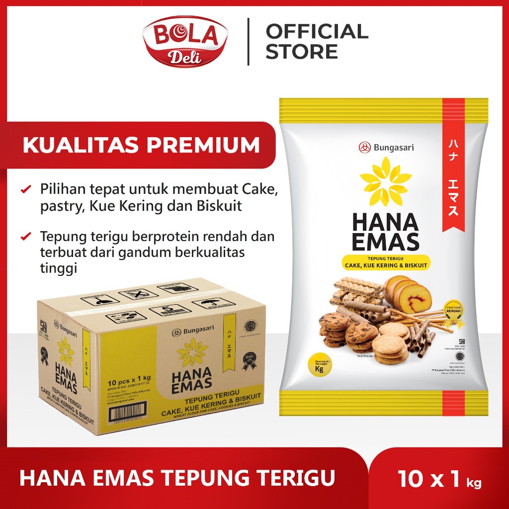 

Bungasari HANA EMAS Tepung Terigu 1 kg Karton