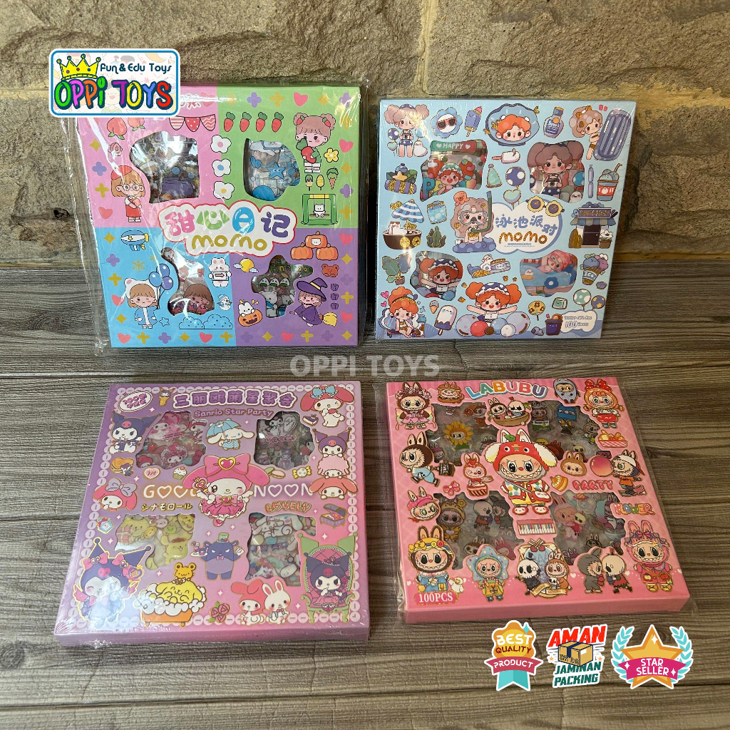 

Stiker 2D 100 Lembar Sticker Momo Kartun Korea Lucu Anti Air - Stiker Sanrio - Stiker Labubu - Sticker Waterproof Lucu Dekorasi Handbook Scrapbook