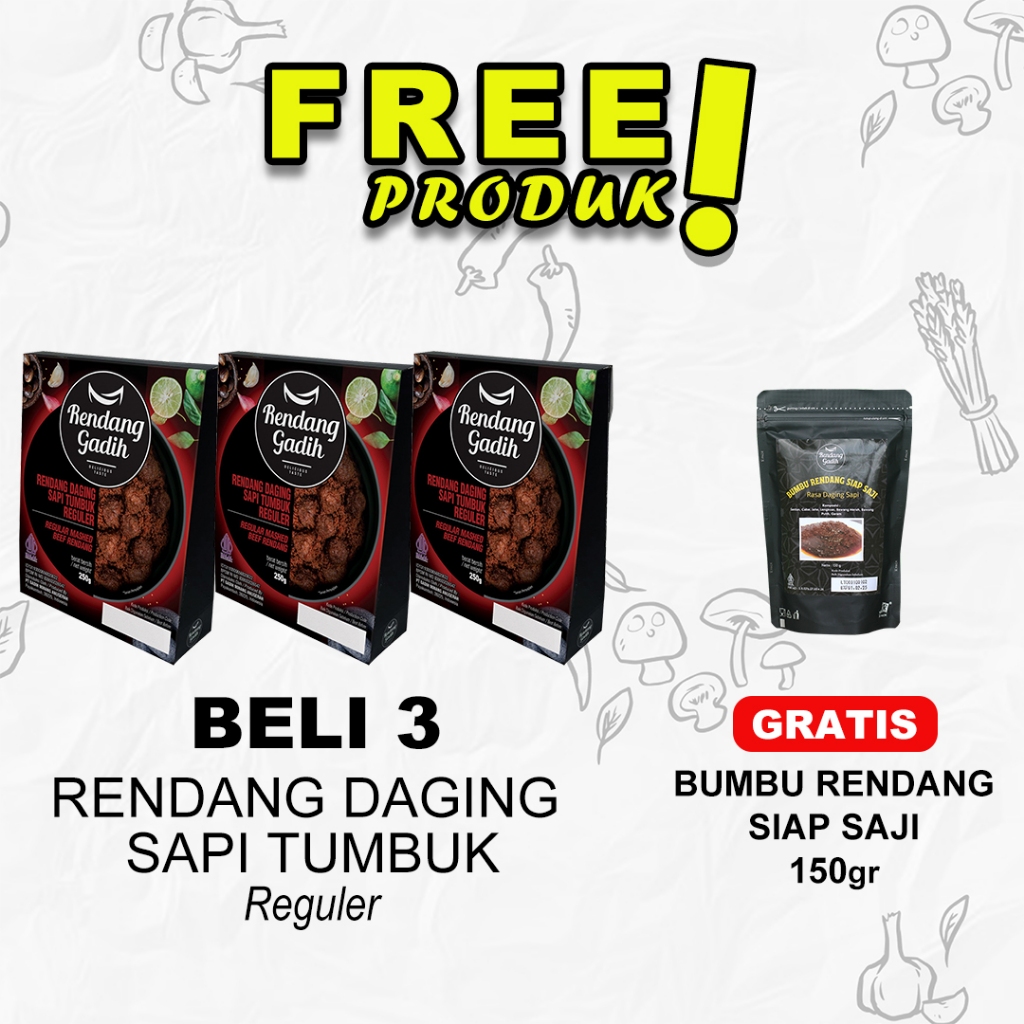 

Rendang Gadih - Paket 3 pcs Rendang Daging Sapi Tumbuk Reguler (Tidak Pedas) @ 250 g