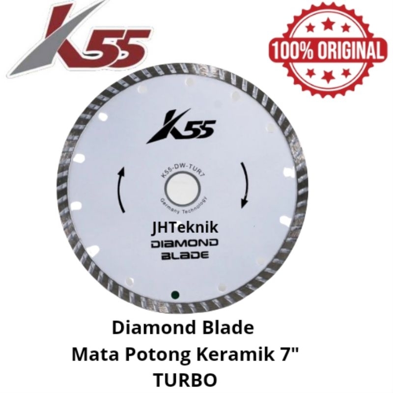 JHTeknik Diamond Balde 180mm K55/Mata Potong Keramik 7 inch K55/Pisau Potong Keramik 7" K55 100% ORI