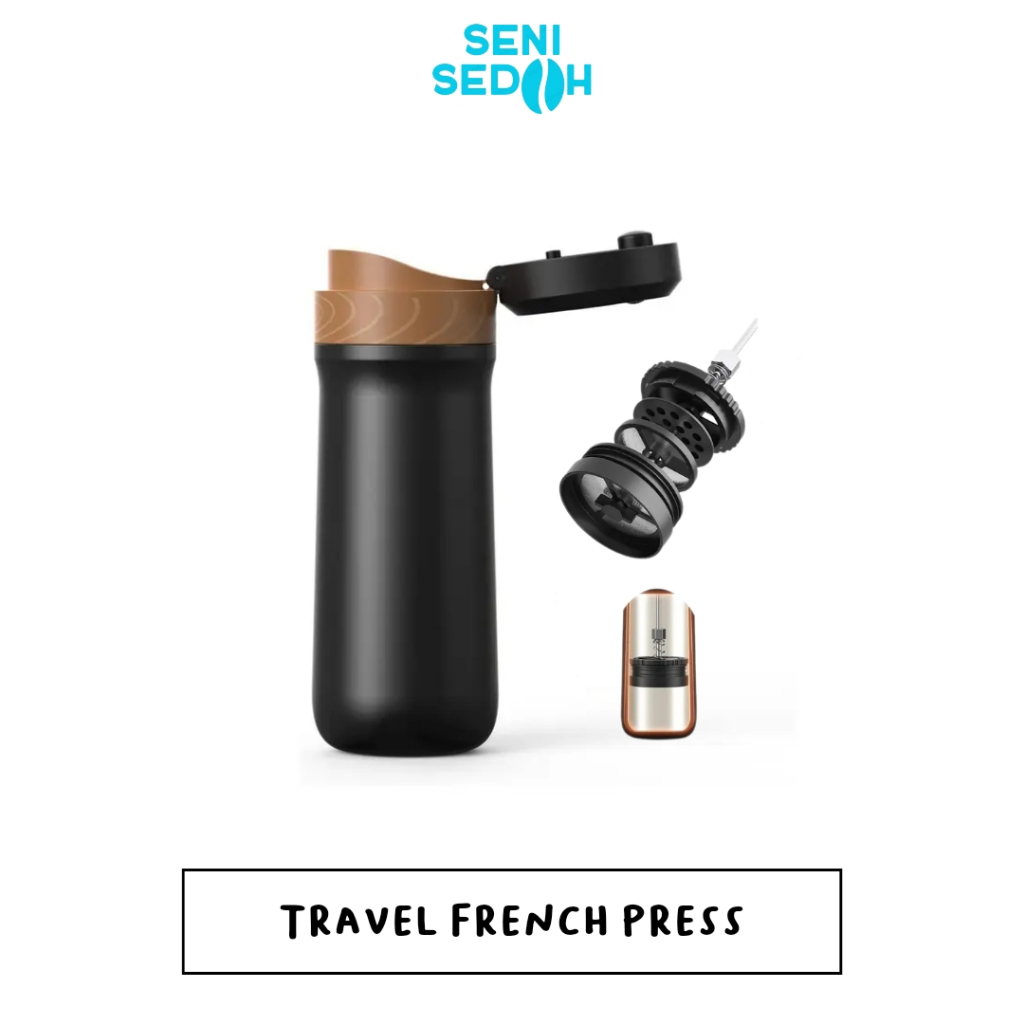 Tumbler French Press Botol Minum Coffee Plunger