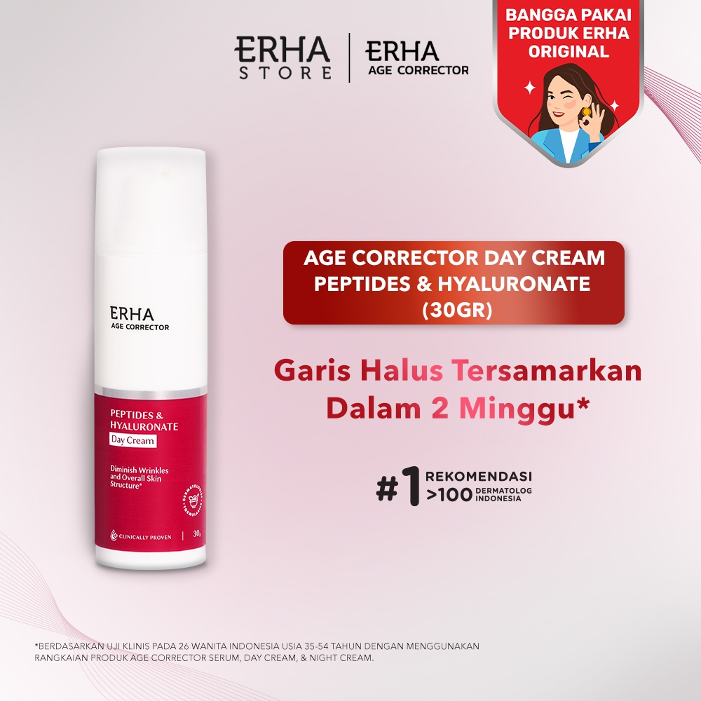 ERHA Age Corrector Petides & Hyaluronate Day Cream 30g - Pelembap Pagi Anti Aging