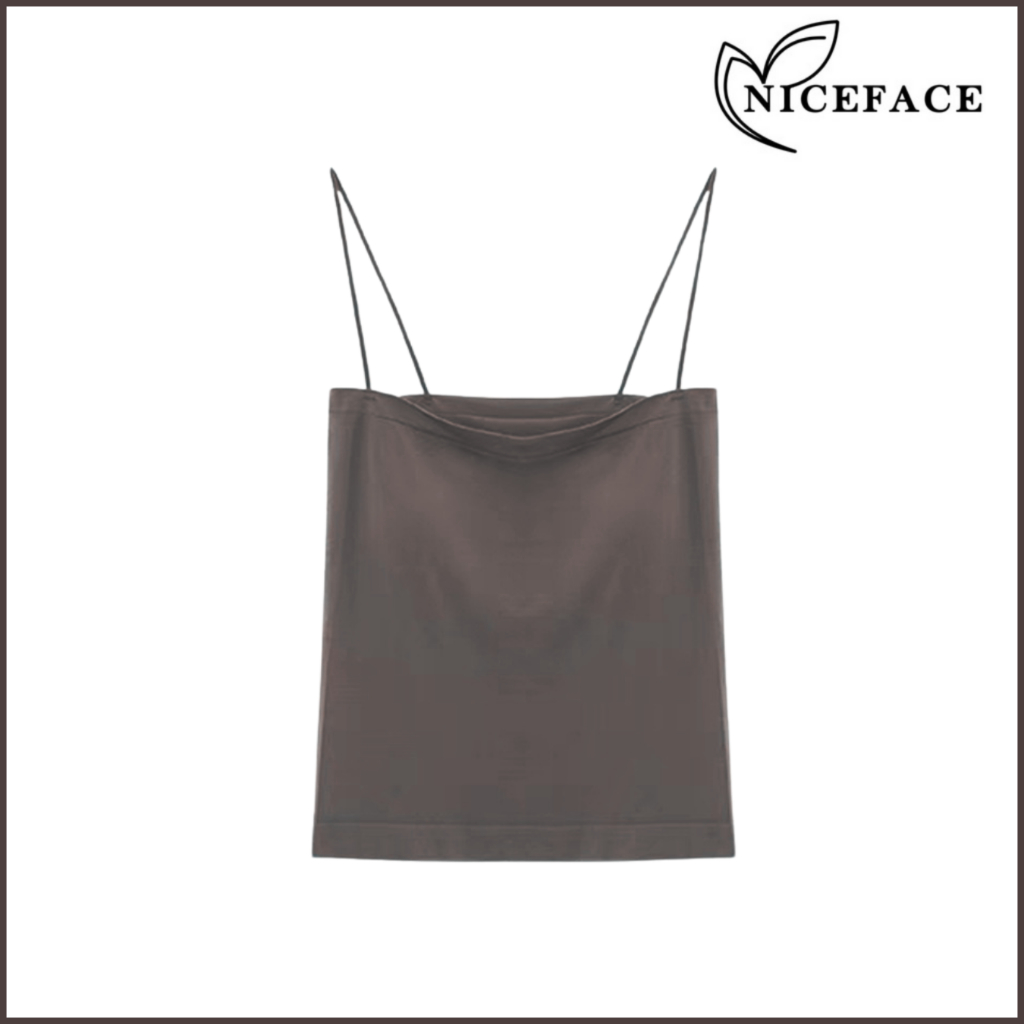 NICEFACE - Tanktop Bra With Cup Tank top Basic Wanita Square spaghetti Crop top