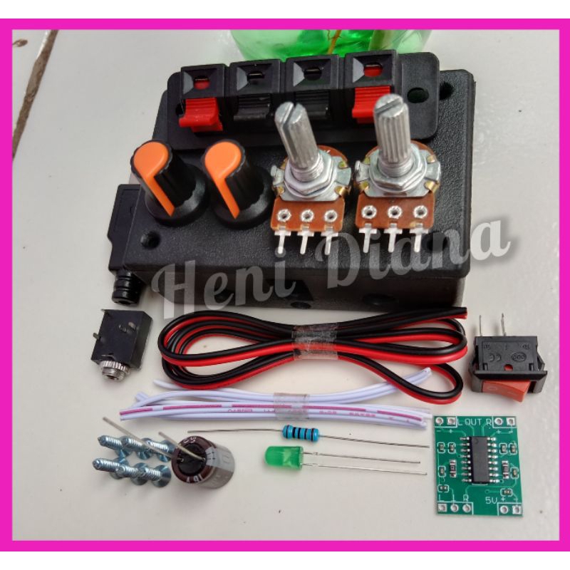 Paket Power Mini DIY PAM8403 Siap Rakit Lengkap