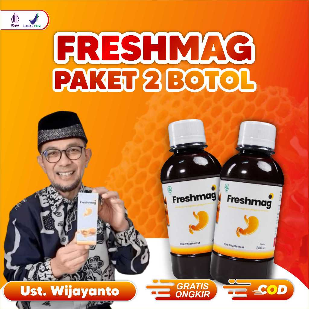 

FRESHMAG 2 BOTOL - Madu Lambung Herbal Alami 200 ml Paket Sembuh Atasi Masalah Maag dan Gerd