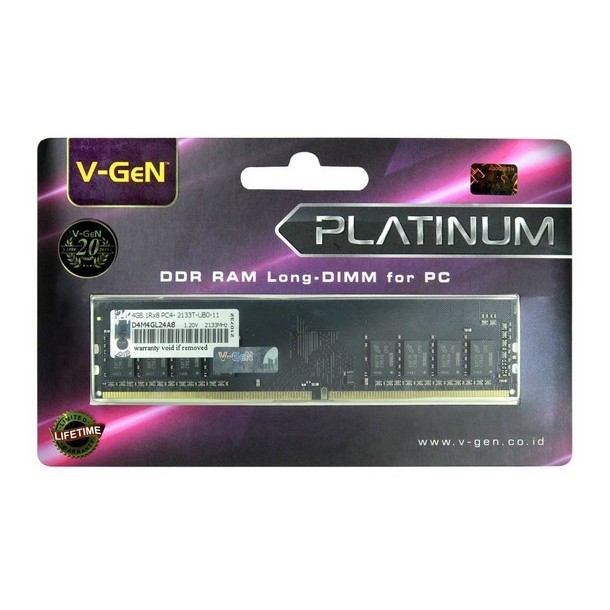 Ram V-gen Platinum LONGDIMM DDR4 4GB,8GB,16GB,32GB PC17000,PC19200,PC21300,PC25600/2133,2400,2666,32