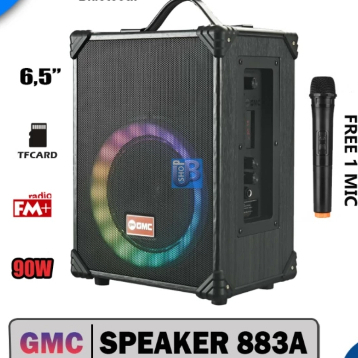 Speaker Bluetooth Portable GMC 883A New 883B 6,5" 1 Mic Original Garansi Resmi