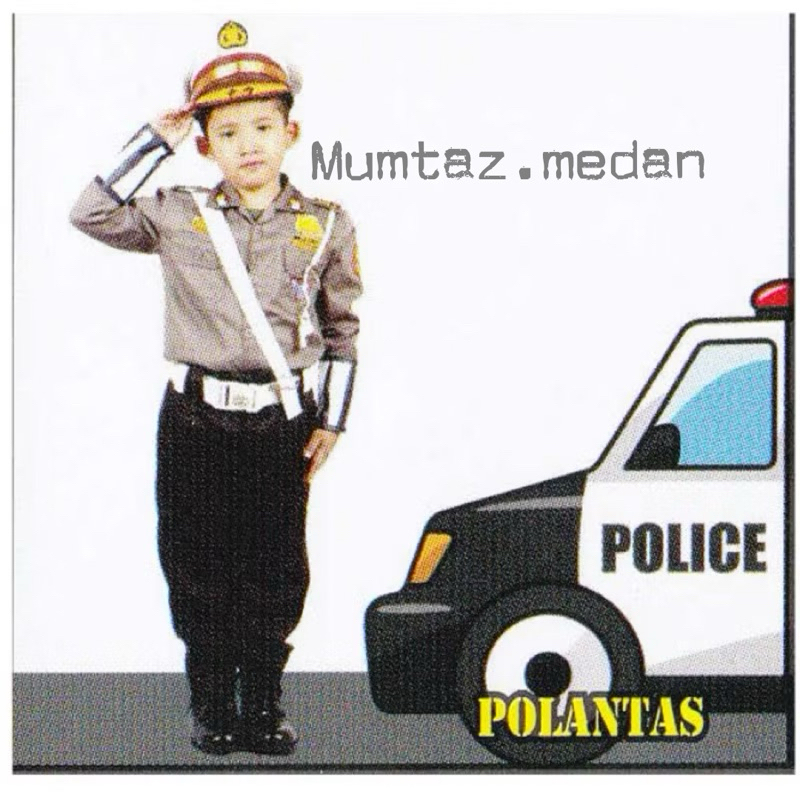 baju seragam profesi anak polisi lalu lintas merk kijang