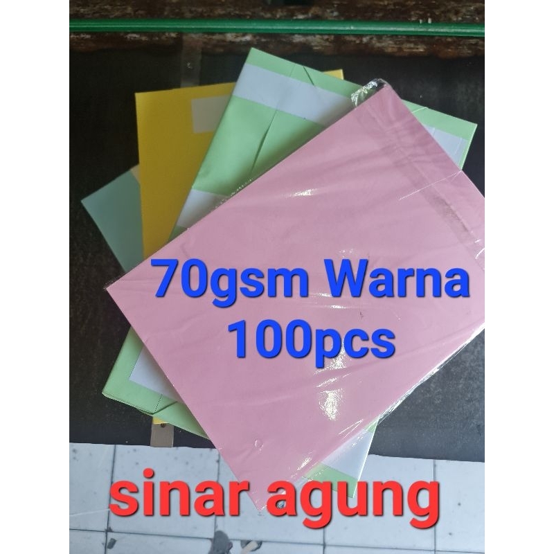 

kertas HVS WARNA 70g 100pcs A4 - F4 atau 200pcs A5 produksi CIWI setara SIDU Merah Kuning Hijau Biru