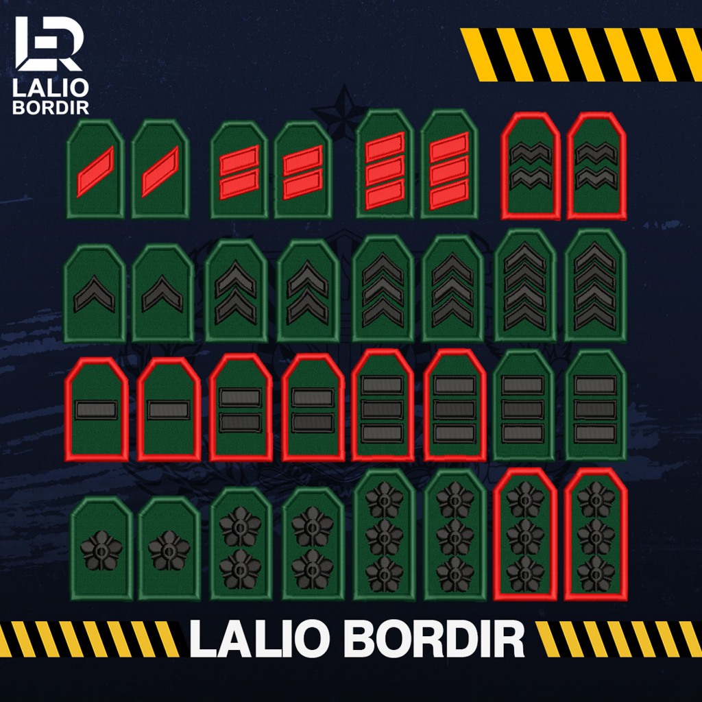 BORDIR PANGKAT BRIMOB UNTUK BAJU LORENG TIMBUL BAGUS