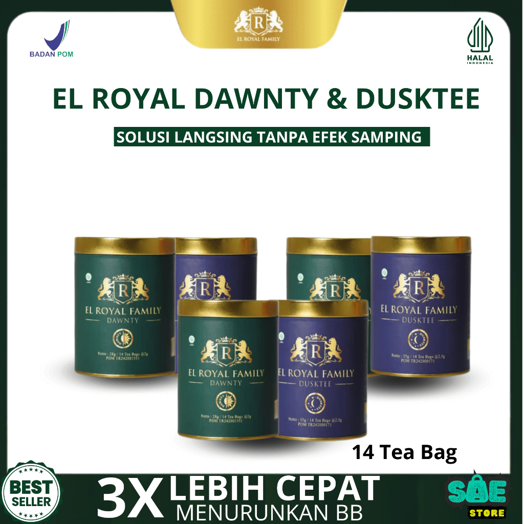 

El Royal Premium Herbal Tea - Morning Slimming Tea - Night Slimming Tea (Beli Paket 3 Lebih Murah)