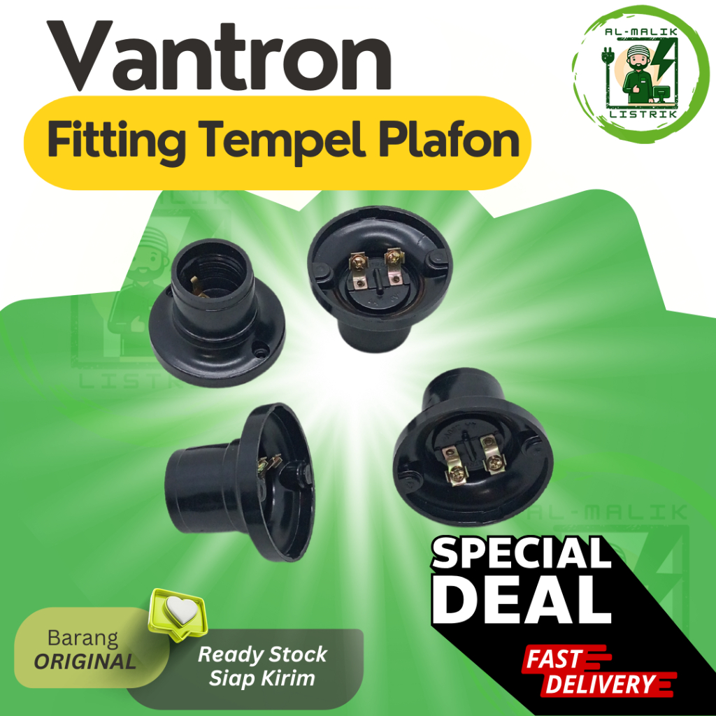 Fittingan Lampu/ Fittingan Lampu Holder / Fittingan Tempel Plafon Vantron