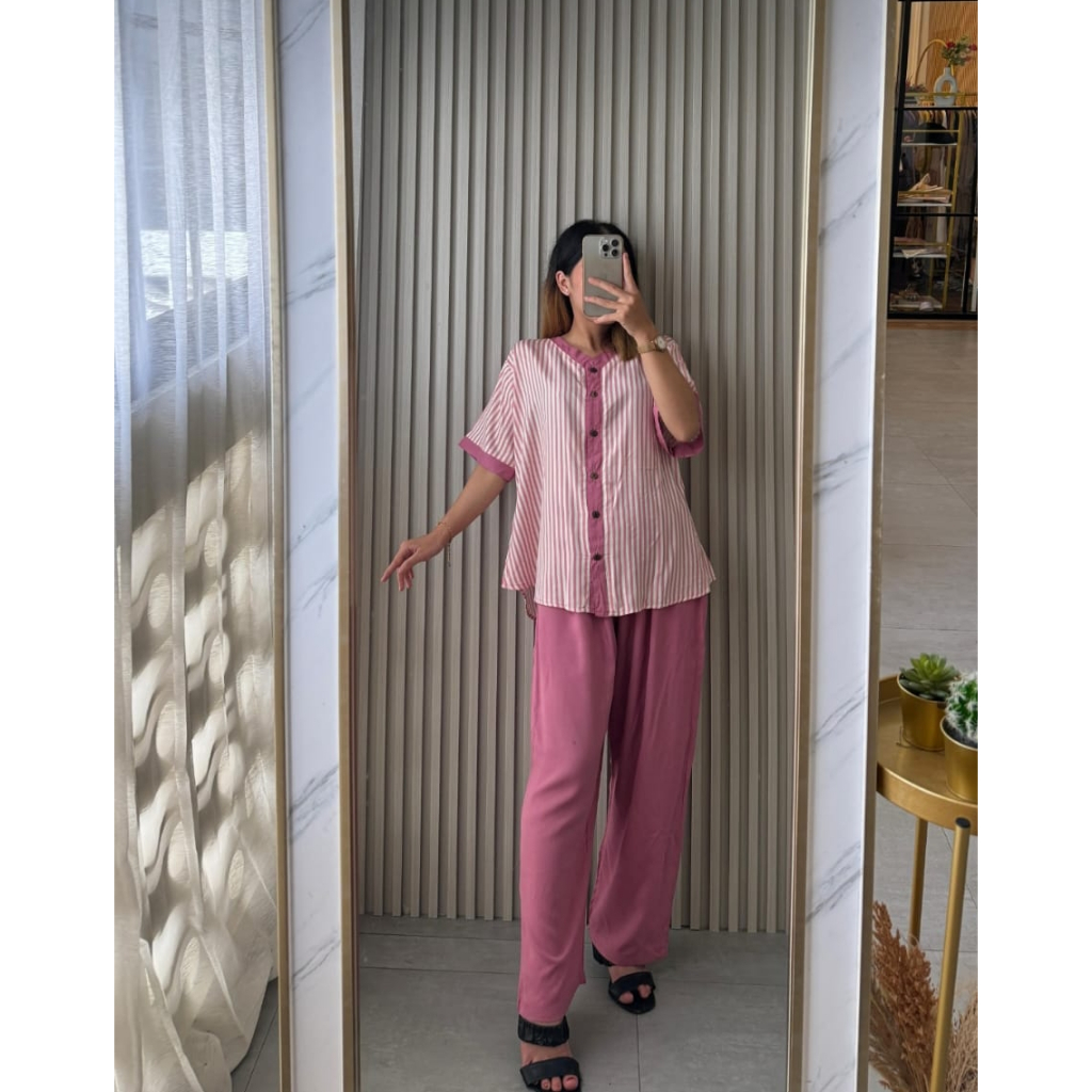 SETELAN RAYON KANCING LENGAN PENDEK | SETELAN RAYON BUSUI