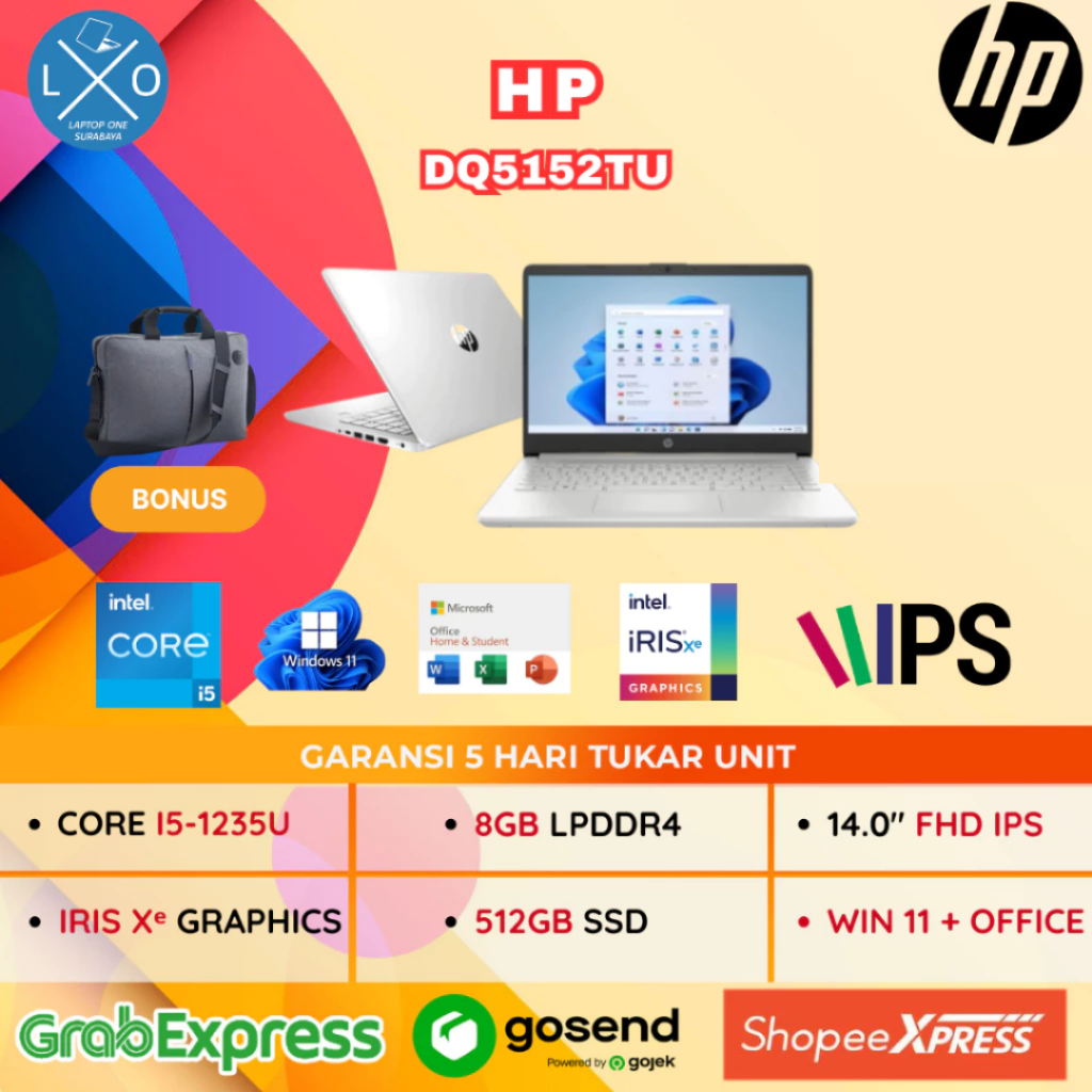 HP 14s Core i5 1235 RAM 8GB 512GB SSD Windows 11+OHS 14.0FHD IPS BLIT 2Y SLV -DQ5152TU