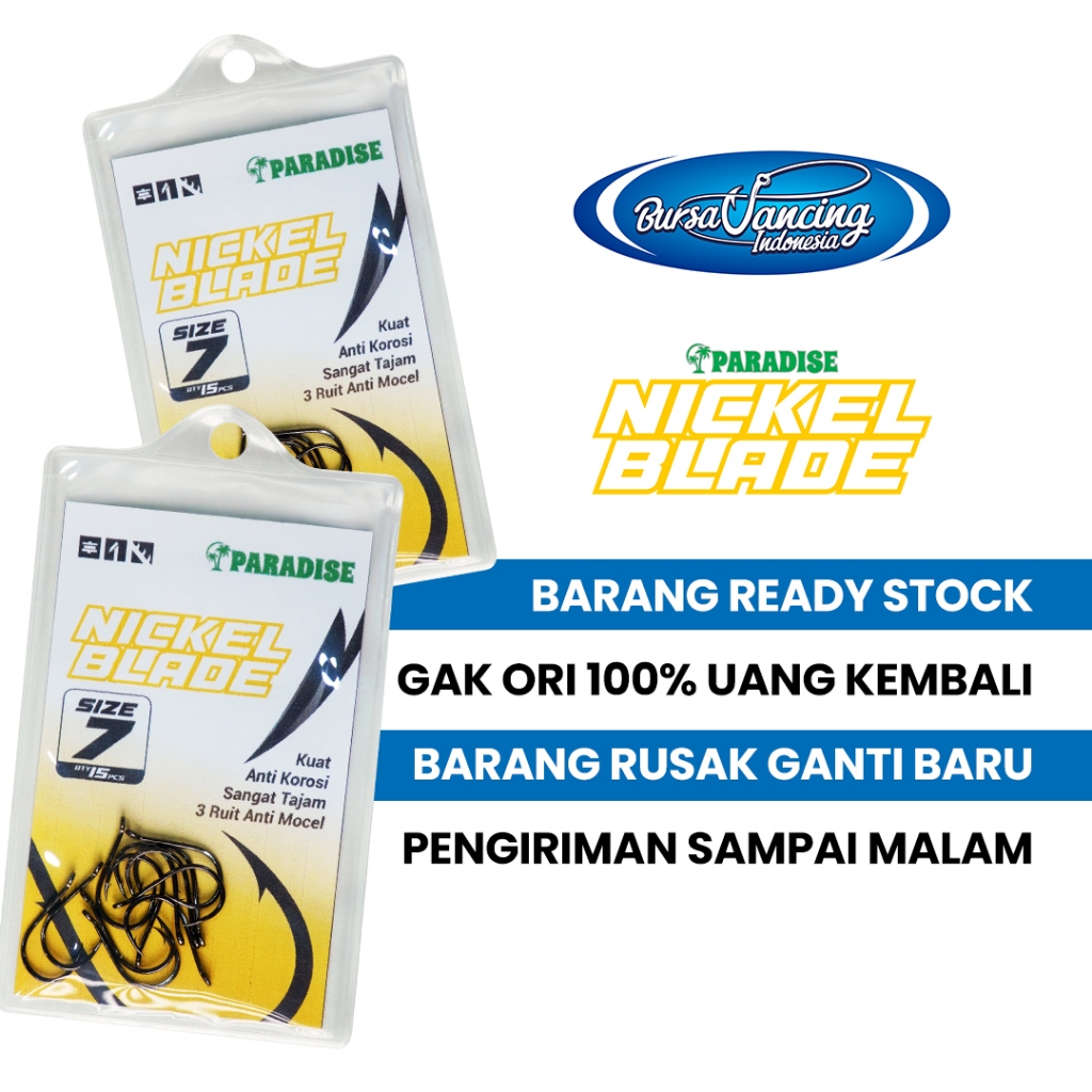 [Ready] Kail Paradise Nickel Blade Tajam 3 Ruit Anti Korosi Original 100%