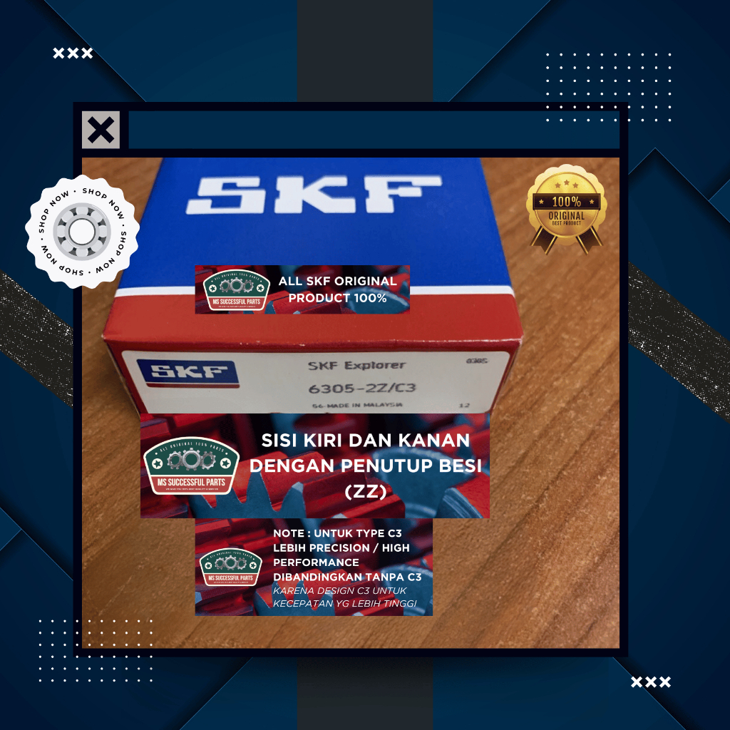 BEARING 6305 ZZ C3 SKF ORIGINAL 6305 2Z/C3