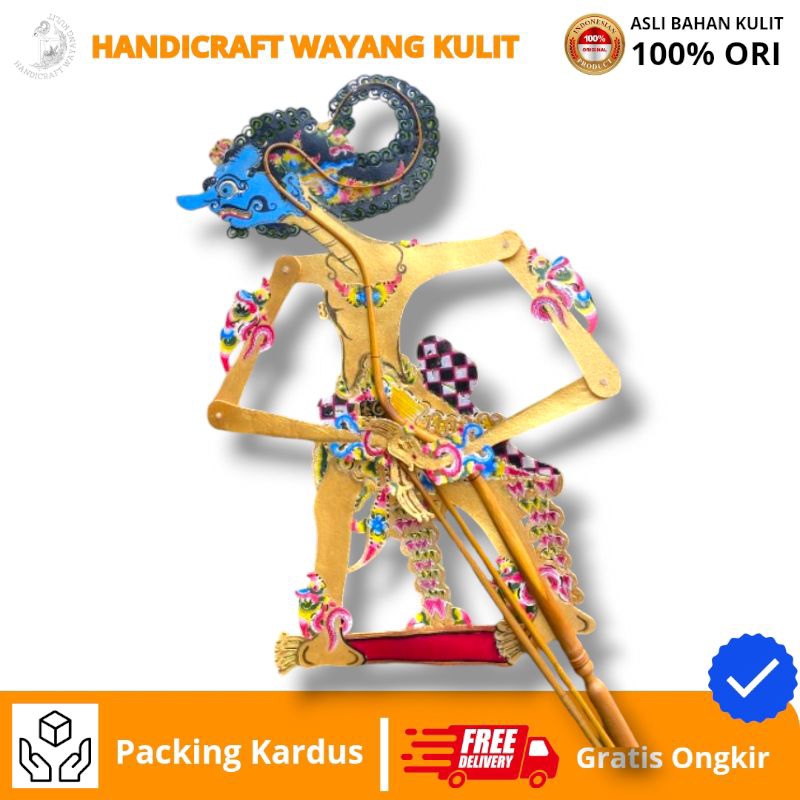 HANDICRAFT WAYANG KULIT | Antasena/Ontoseno Wayang Kulit Antasena/Ontoseno Gapit Rotan Ukuran Standa