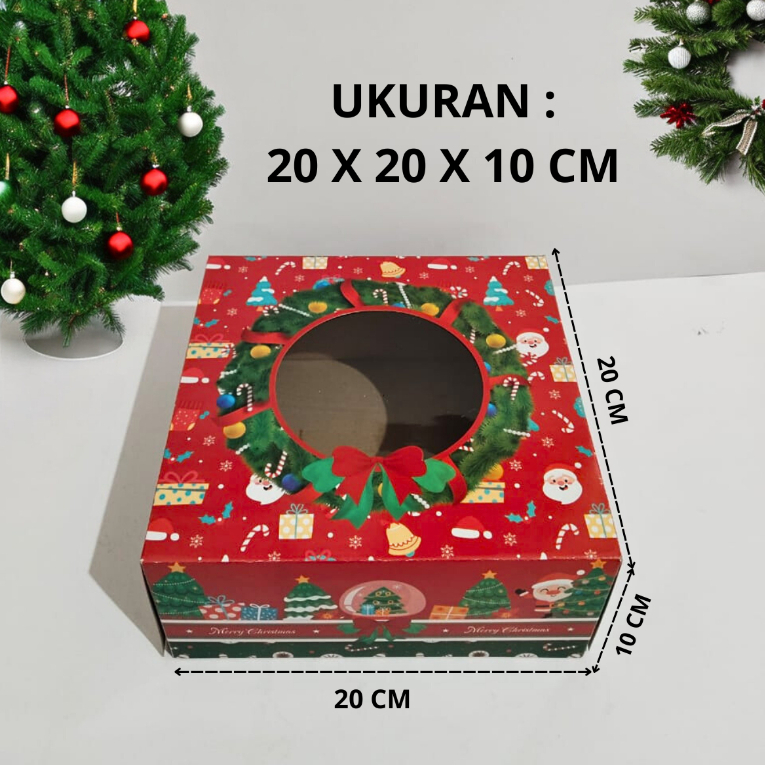 

( 10 PCS ) Fuji box Dus Box Kotak Kue Hampers Packaging Natal 20 x 20 x 10 Premium