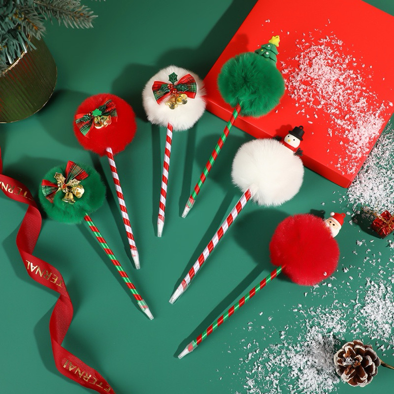 

Pulpen lucu Pompom natal