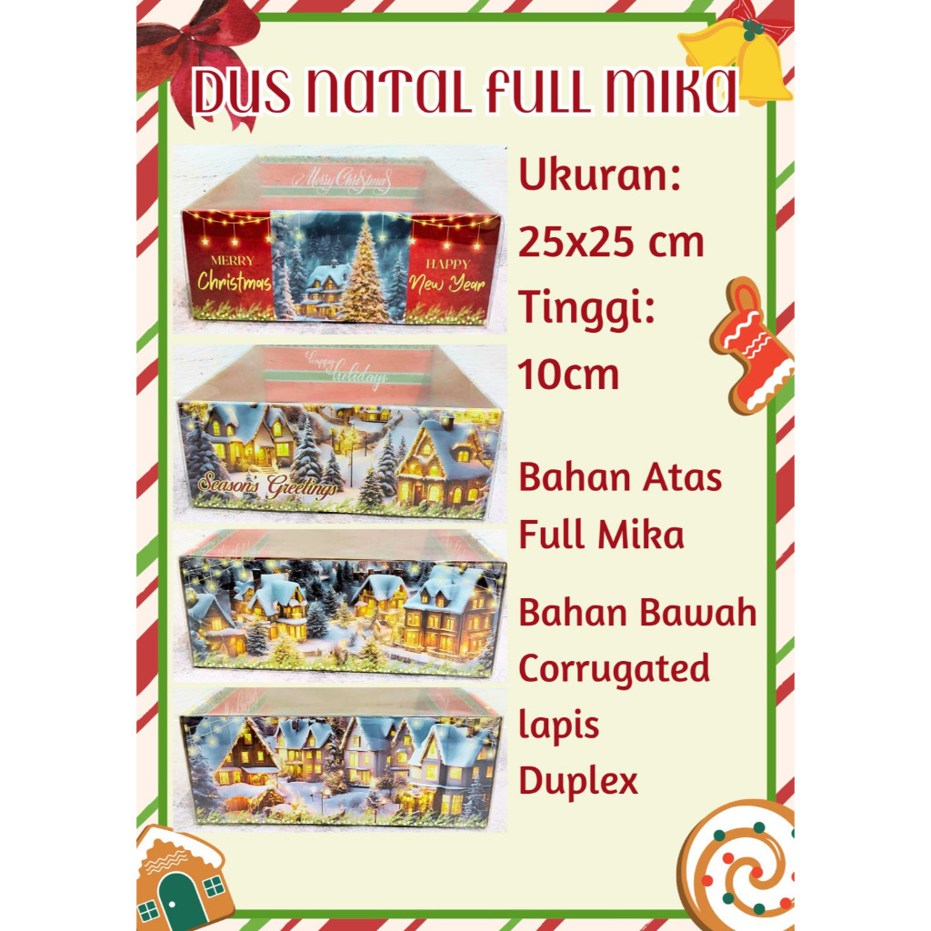 

Box Hampers Dus Kue Edisi Natal Christmas FULL MIKA 25 x 25 x10