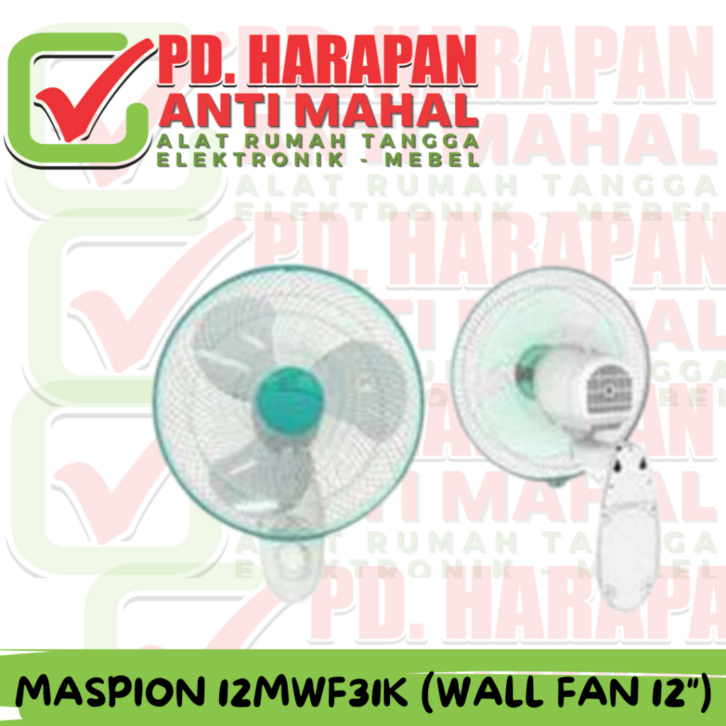 MASPION 12MWF31K (WALL FAN 12")/KIPAS DINDING MASPION/KIPAS 12INCH