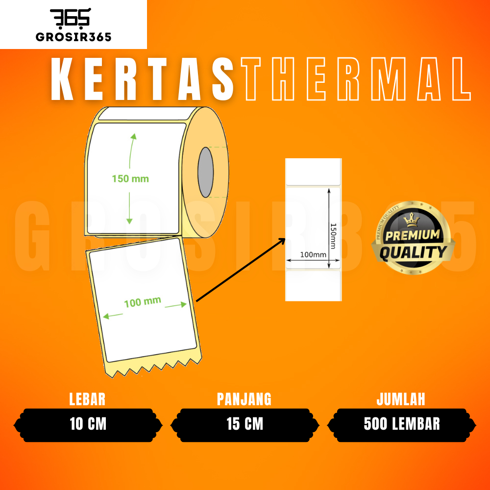 

RB KUYA Label Stiker Thermal Premium 100x150mm Waterproof isi 500pcs Tidak Luntur Kualitas Premium