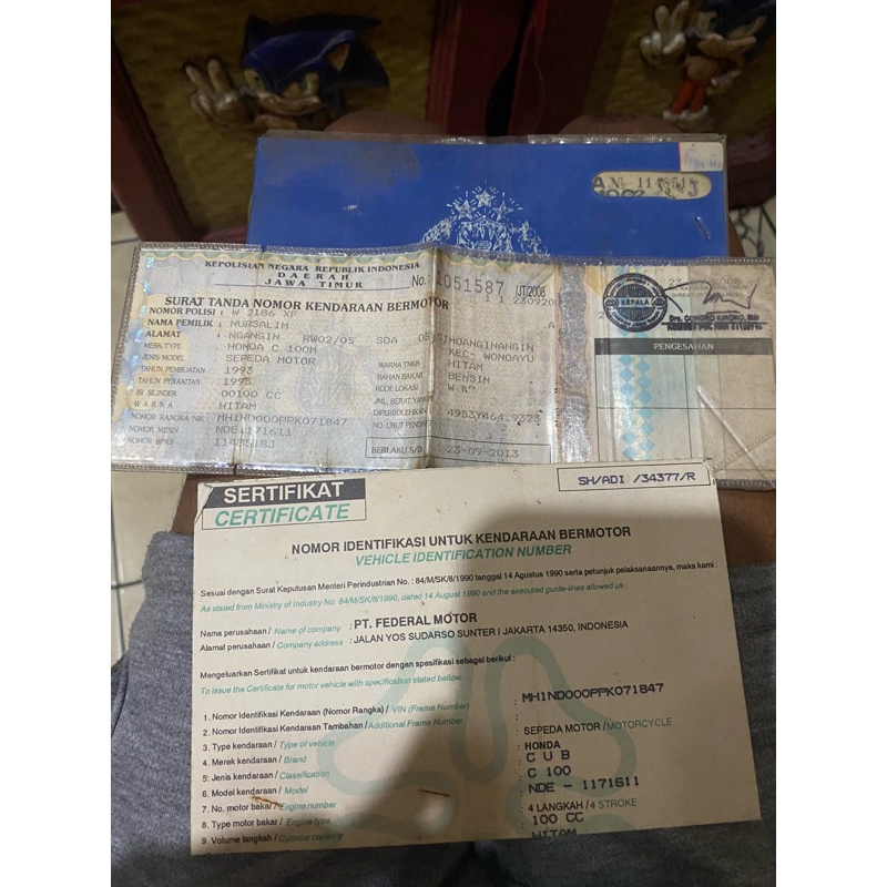 surat surat grand tahun 93 STNK BPKB