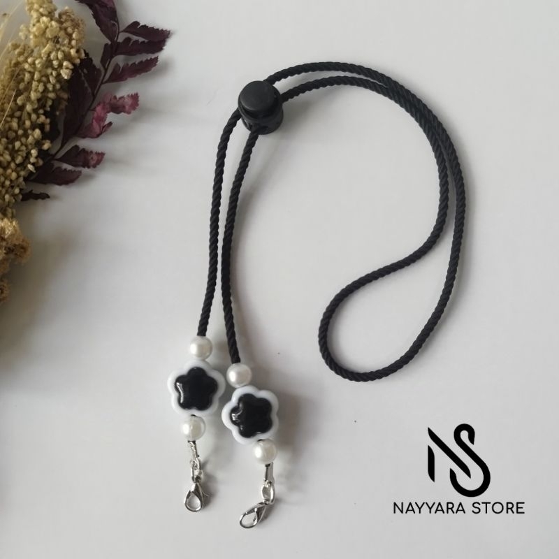 Tali Masker Hijab | Strap Mask Bunga | Konektor Headloop Lanyard | Souvenir Wedding | Souvenir Ultah