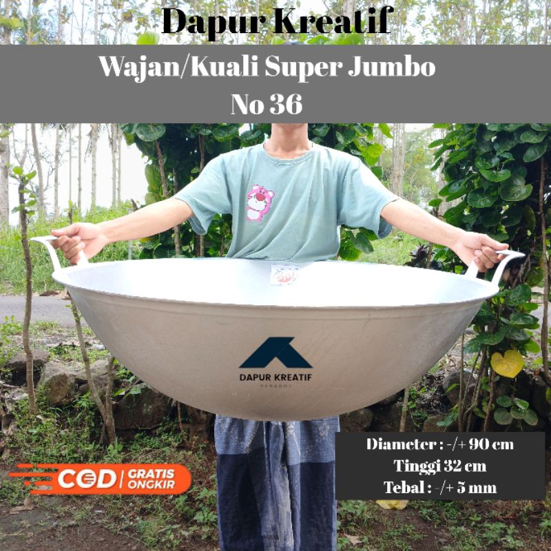Wajan Kuali Super Jumbo No 36 Kancah Katel Besar Jumbo Alumunium Dengan Cor Tebal