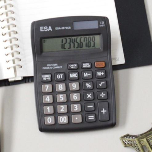 

ESA Kalkulator 12 Digits Check Correct Warna Hitam 3870CS