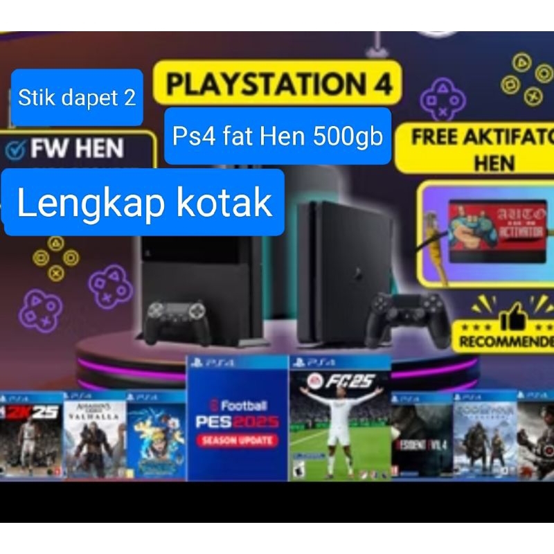 Ps4 Hen FC25 Lengkap kotak stik 2 FULL Game TOP