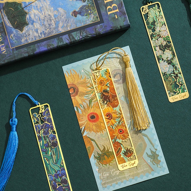 

FG2 CODPenanda Lukisan Terkenal Retro Kreatif Penanda Buku Tangan Logam Klip Buku Baca