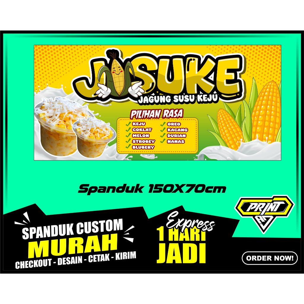 Banner JASUKE Spanduk JASUKE 150x70 cm, COD / Banner JASUKE. Spanduk JASUKE 150x70 cm, COD