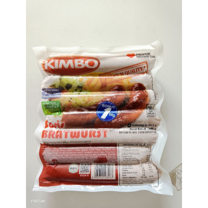 

SOSIS KIMBO BRATWURST ISI 6+1 / SOSIS KIMBO BAKAR / SOSIS BESAR