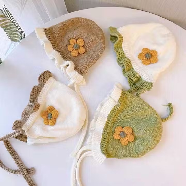 TOPI BONET RAJUT BAYI PEREMPUAN / TOPI BAYI LUCU KEKINIAN