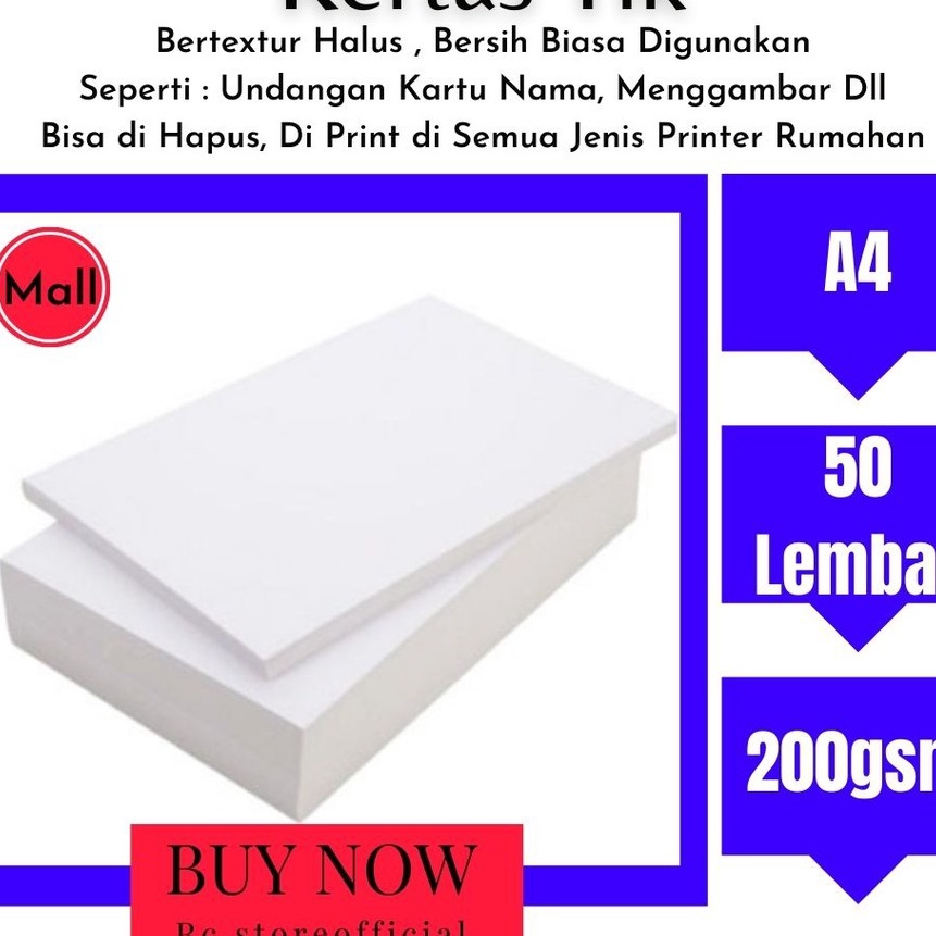 

Diskon 5 Lembar A4 Tik hht quality KesTik 2gsm
