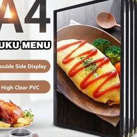 

Terbatas A4 Buku Menu Restoran Kulit Cover Pelindung Menu Cover Menu a4 Sampul Buku RestoHitam 4 halaman