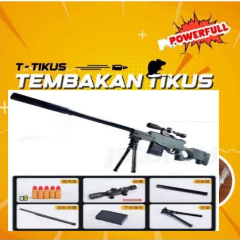 MAINAN PISTOL PISTOLAN TEMBAK TEMBAKAN  ANAK LAKI LAKI PELURU BUSA SNIPER NERF BULLET AWM MURAH/MAIN