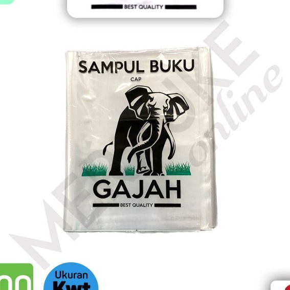 

Istimewa Sampul Buku Plastik Cap GAJAH Qwarto 1s 1 Pack isi 1 Lembar