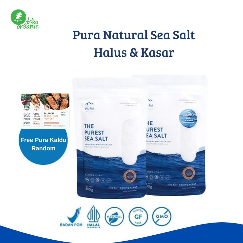 

PURA The Purest Sea Salt (300gr) | Garam Laut Murni | Garam Halus Natural | Garam Organik Rendah Natrium, Garam Sehat