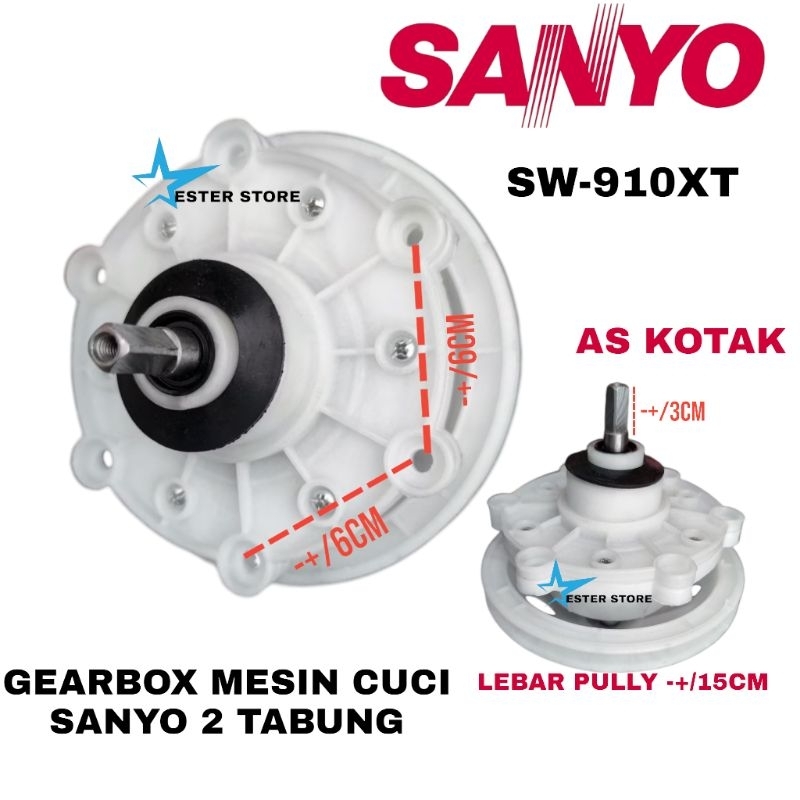 Girbox Mesin Cuci Sanyo|Sanlux SW-910XT 2 Tabung Putih