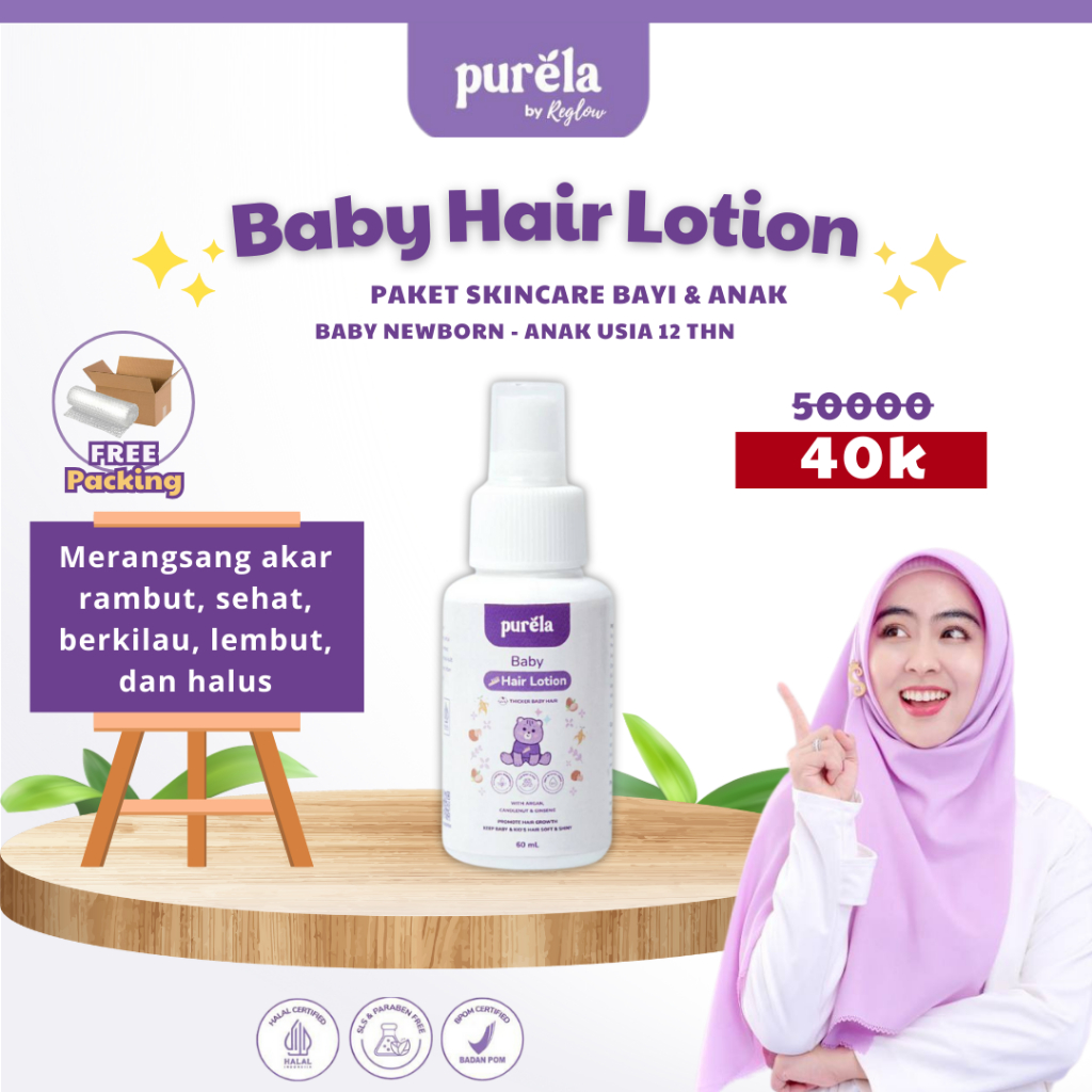 Purela Baby Hair Lotion Bayi Penyubur Rambut Anak Newborn Cepat Dan Aman By Dr Shindy