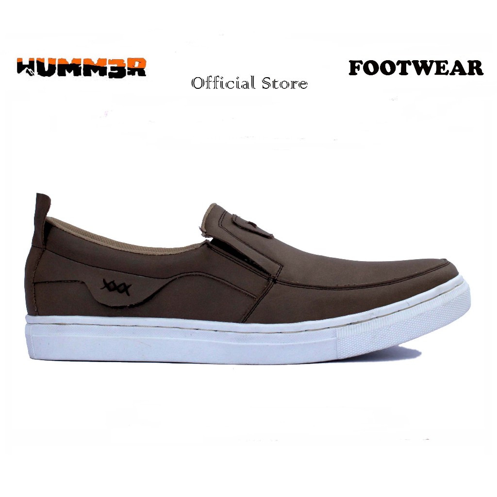 Humm3r Triple X Brown - Sepatu Casual Slip On Pria Big Size