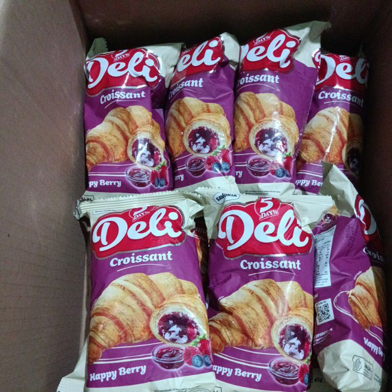 

5 days Deli Croissant Happy Berry 45gr Roti premium