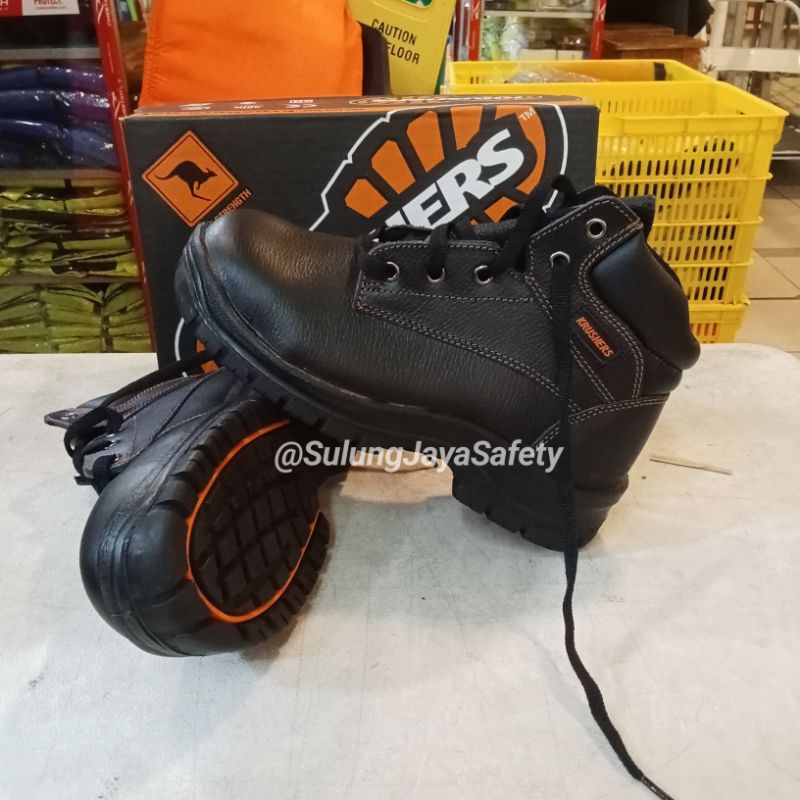 SEPATU SAFETY KRUSHER DALLAS BLACK ORIGINAL 100% - SAFETY SHOES KRUSHER BERKUALITAS HITAM