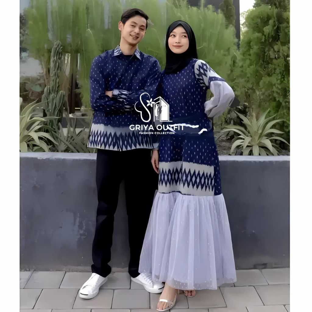 SHAFIRA NAVY COUPLE TENUN - BAJU TENUN COUPLE - BAJU TENUN - COUPLE TENUN