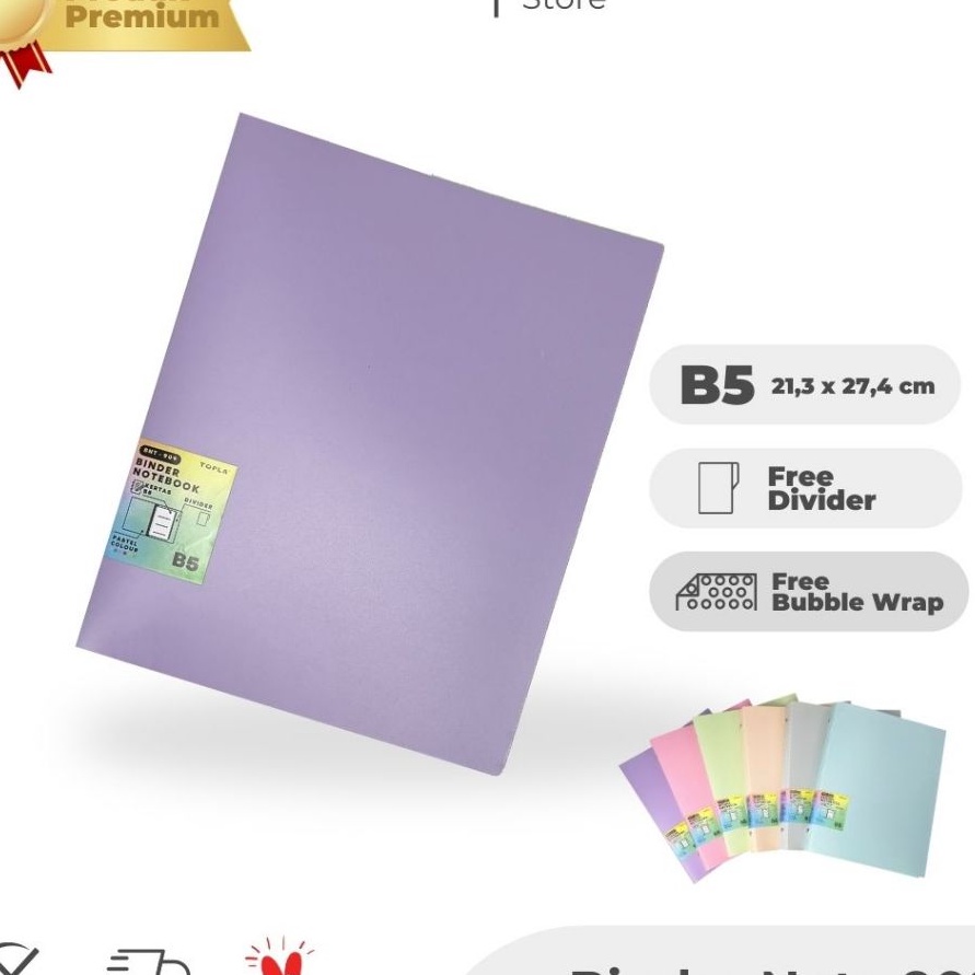

HJ6 TOPLA Buku Catatan Topla Binder Note 99 B5 Warna Pastel Cocok untuk Sekolah Kuliah