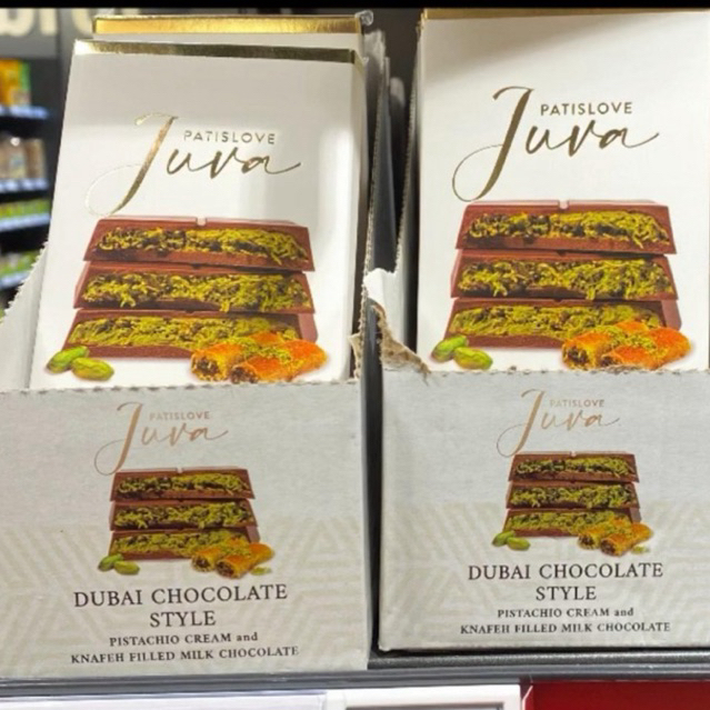 

DUBAI CHOCOLATE WITH PISTACHIO CREAM AND KUNEFE FILLED MILK CHOCOLATE/ Coklat Dubai