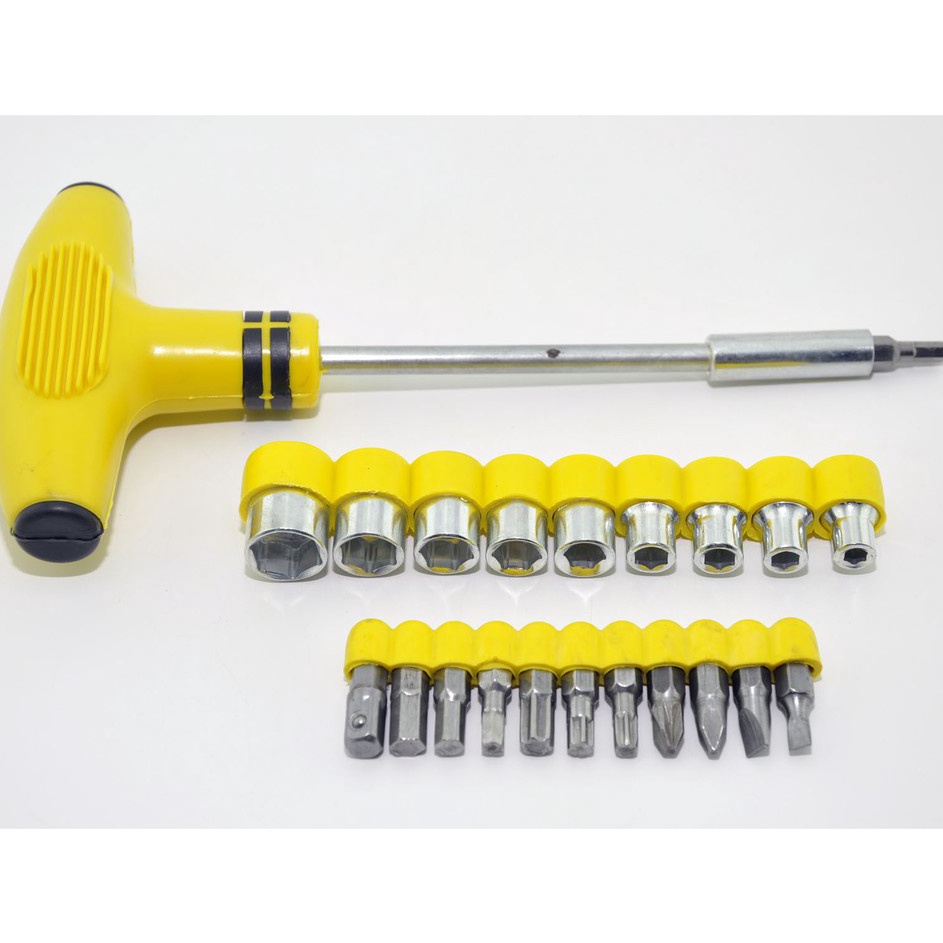 Garansi Resmi  Obeng set Kunci Set Multifungsi Kunci Shock Obeng Palu T Obeng T Five Star Socket  Bi