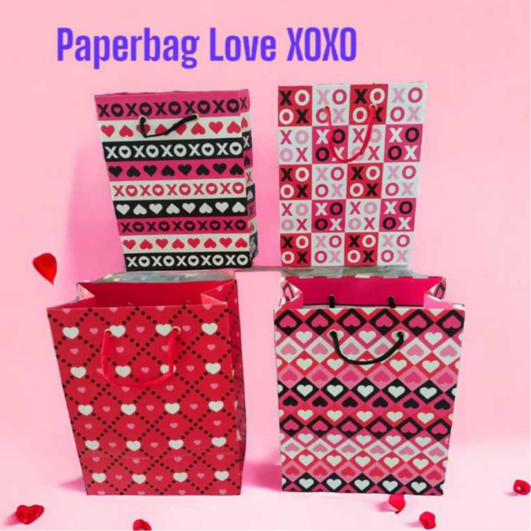 

[1 Pcs] Paperbag Love Valentine XOXO / Tas Kertas Love Valentine XOXO Hadiah Ulang Tahun Ultah